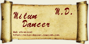 Milun Dancer vizit kartica